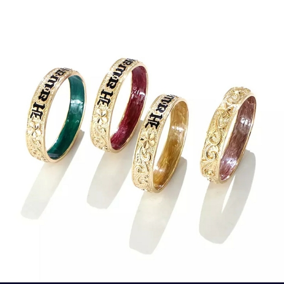 Hawaiian gold plated bangles - Picture 1 of 5